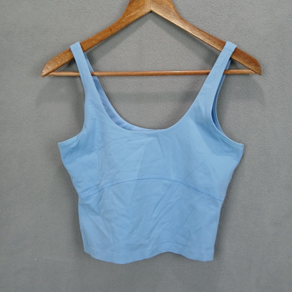 TnAction Tnalife Sports Bra Womens Medium Cyan Blue Wide Strap Athletic Running